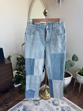 NWT everlane high waisted patchwork jeans